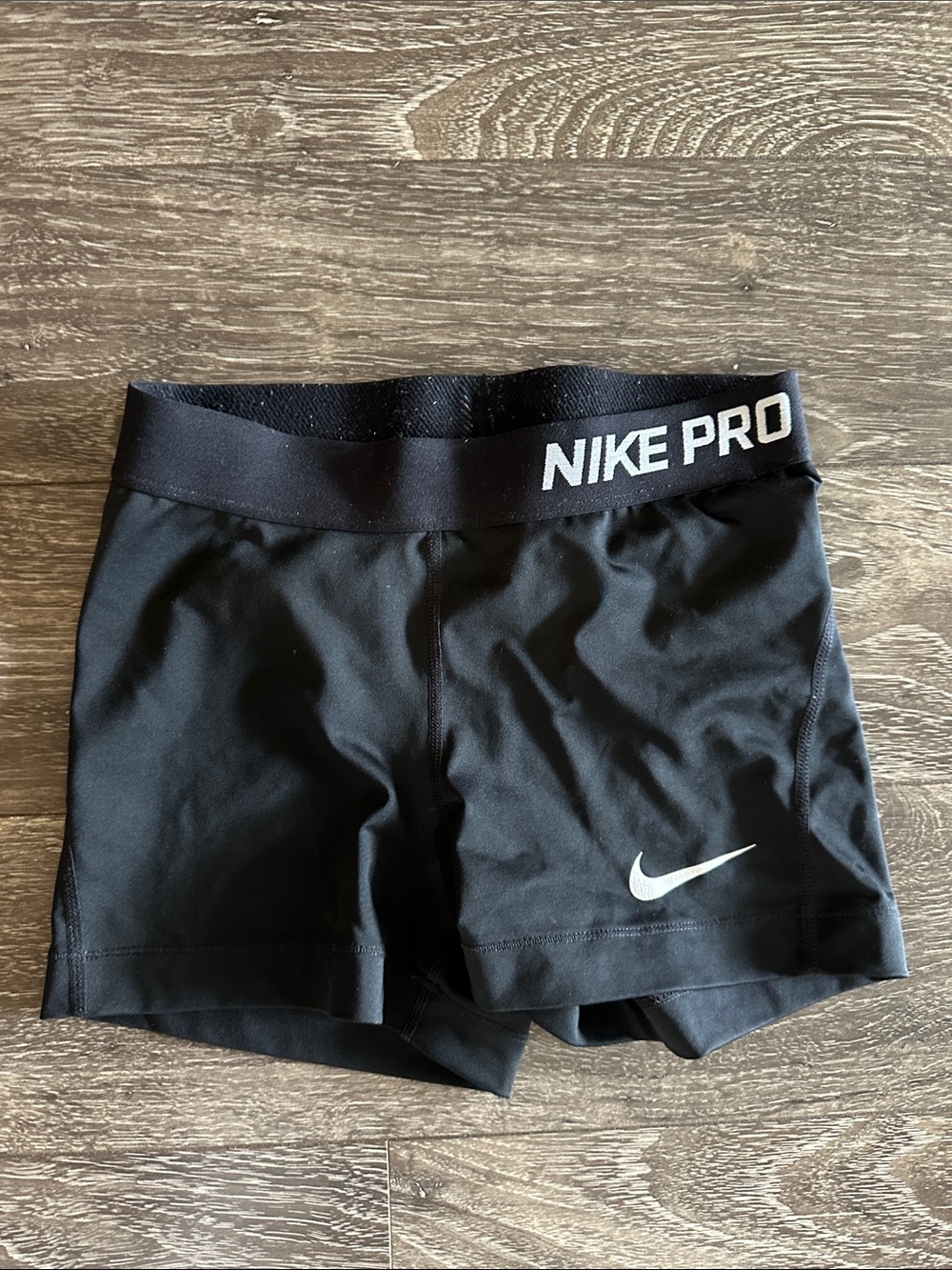 Nike Pro Black Compression Training Shorts with White Swoosh